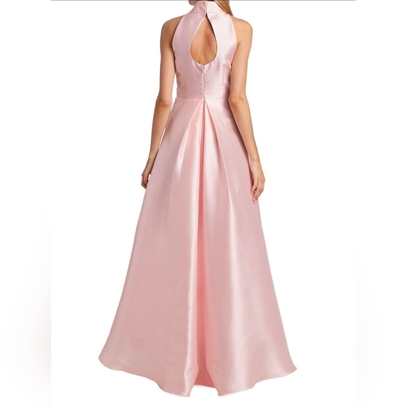 ML Monique Lhullier Halter Satin Ball Gown, Blush Pink NWT, sizss 8 & 10 - Picture 8 of 13